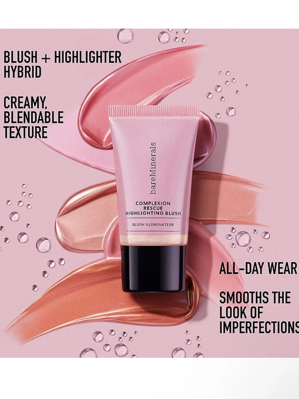 NEW bareMinerals Complexion Rescue Liquid Highlighting Blush in Pink Glow 15ml